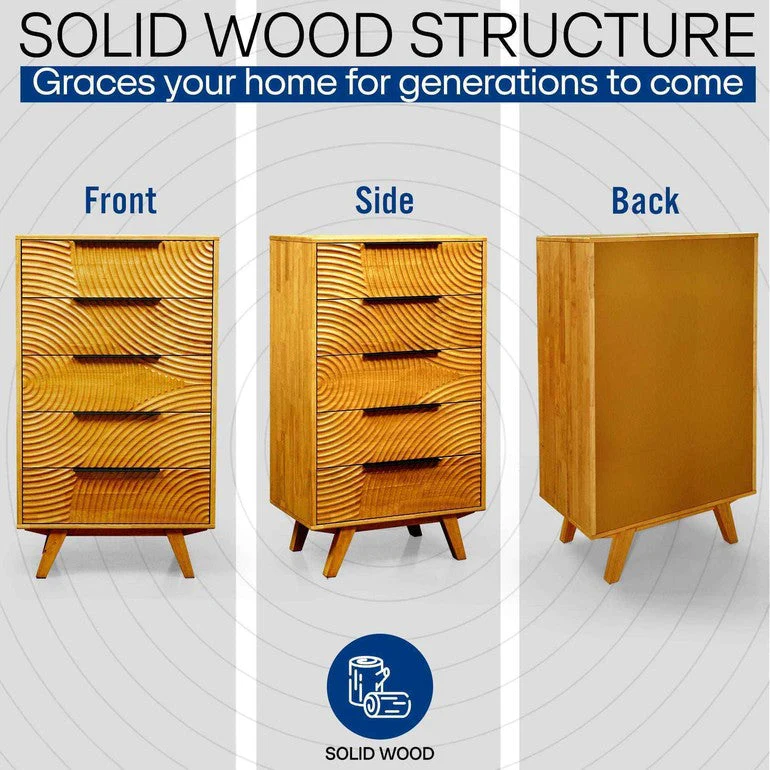 Acacia Harmony Dresser with 5 Drawers - Image 3