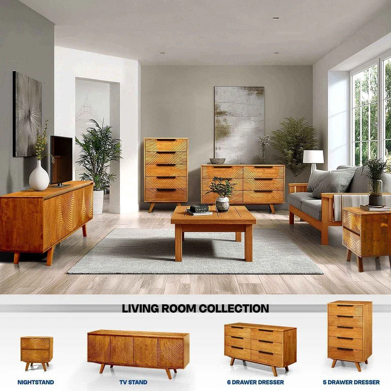 Acacia Harmony Dresser with 5 Drawers - Image 9