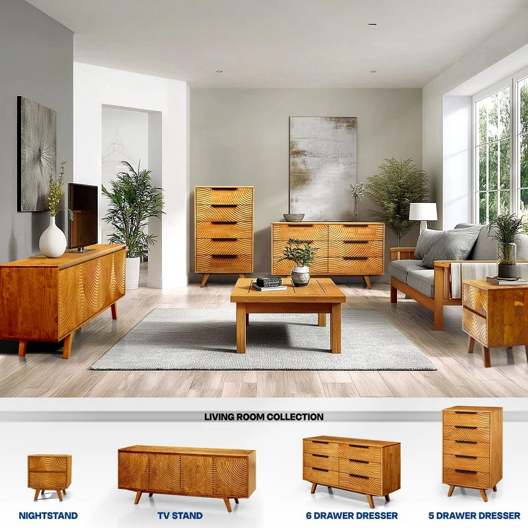 Acacia Harmony Dresser with 6 Drawers - Image 7