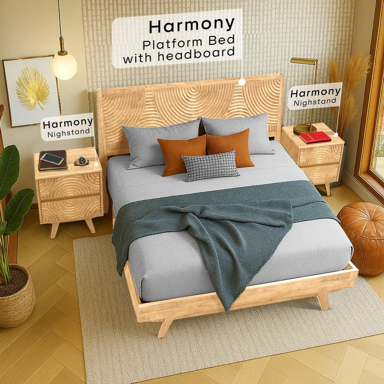 Acacia Harmony Nightstand with 2 Drawers - Image 16