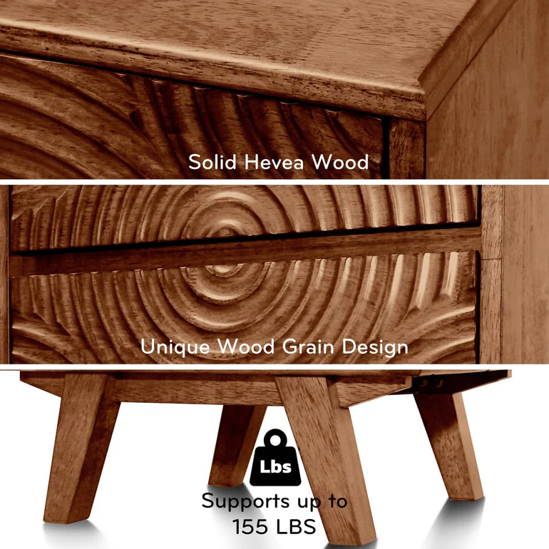 Acacia Harmony Nightstand with 2 Drawers - Image 5