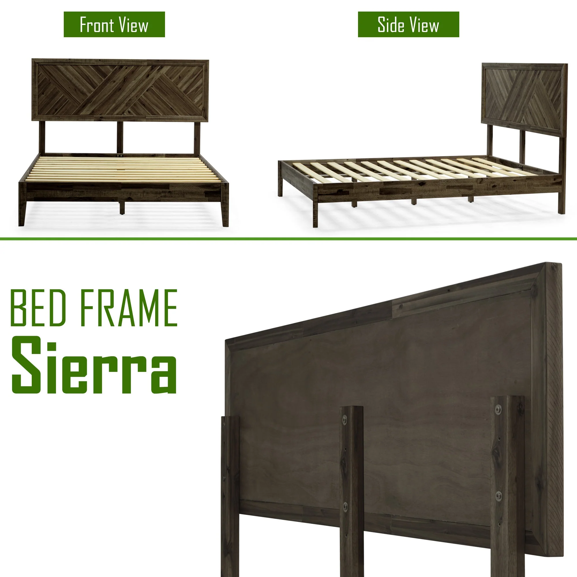 Acacia Sierra Deluxe Solid Wood Bed Frame - Image 12