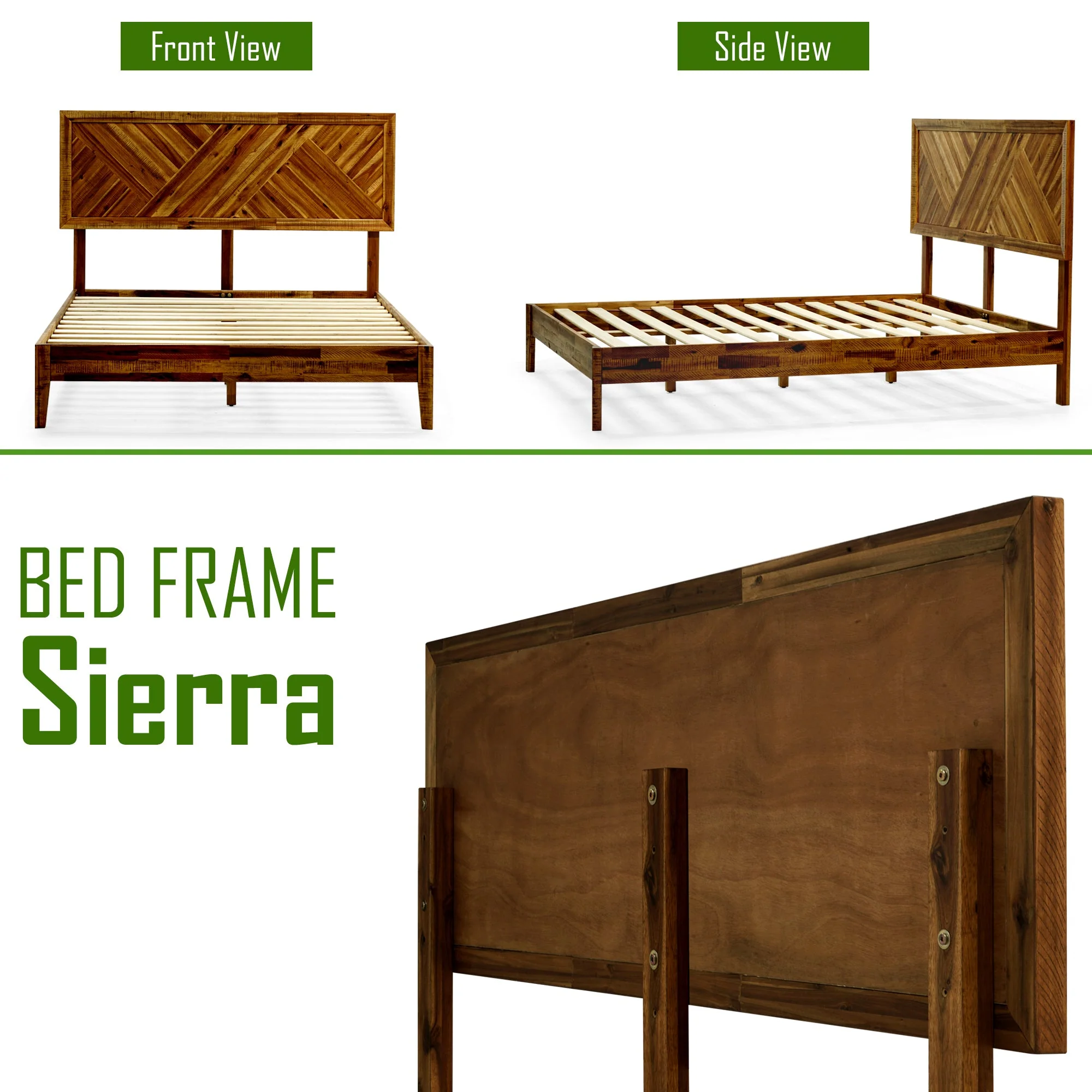 Acacia Sierra Deluxe Solid Wood Bed Frame - Image 20