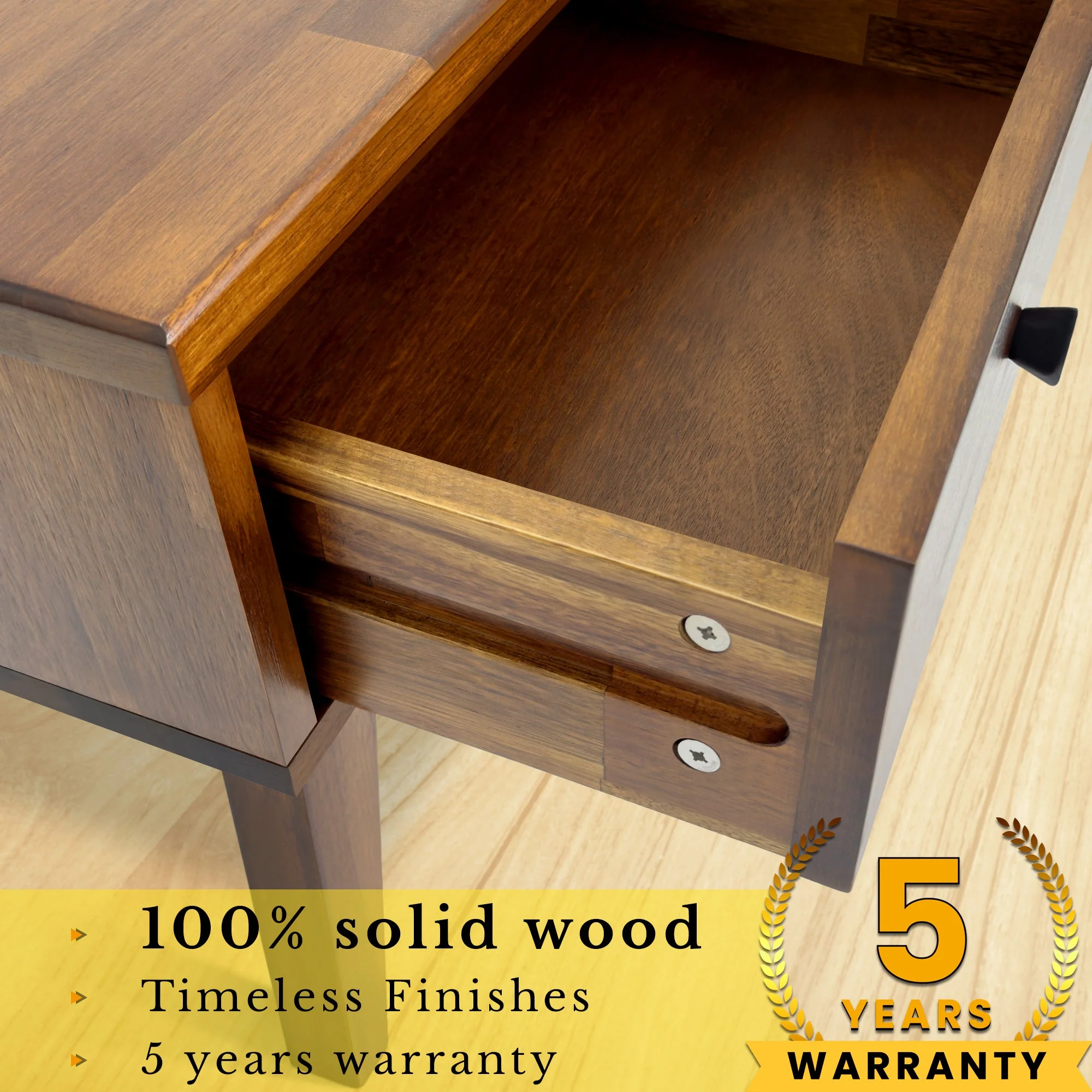 Acacia Sofia 1-Drawer Solid Wood Nightstand - Image 11