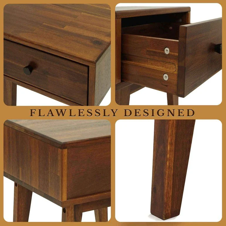 Acacia Sofia 1-Drawer Solid Wood Nightstand - Image 19