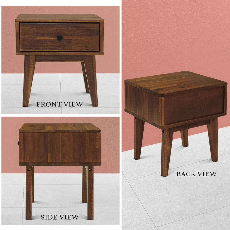 Acacia Sofia 1-Drawer Solid Wood Nightstand - Image 20