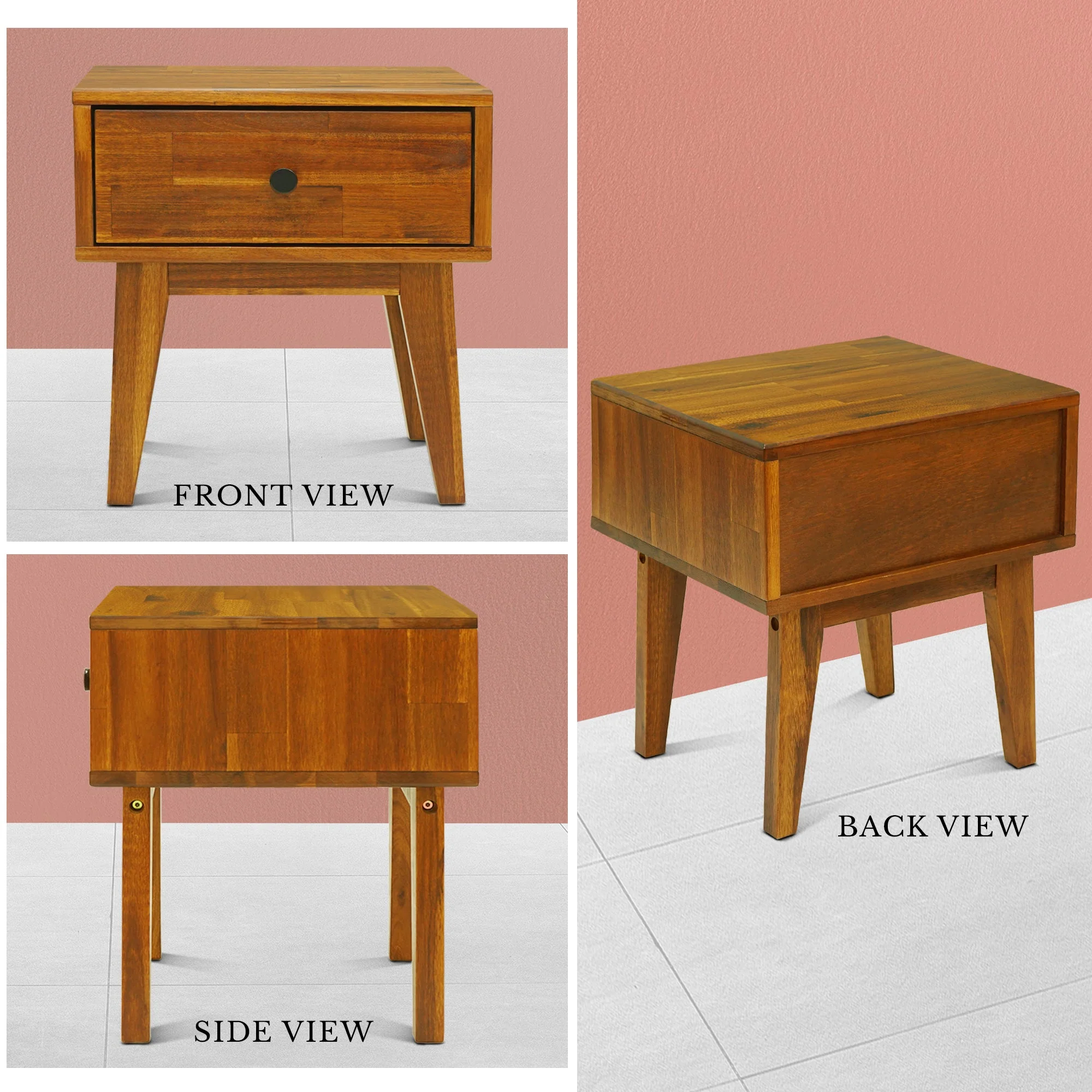 Acacia Sofia 1-Drawer Solid Wood Nightstand - Image 6