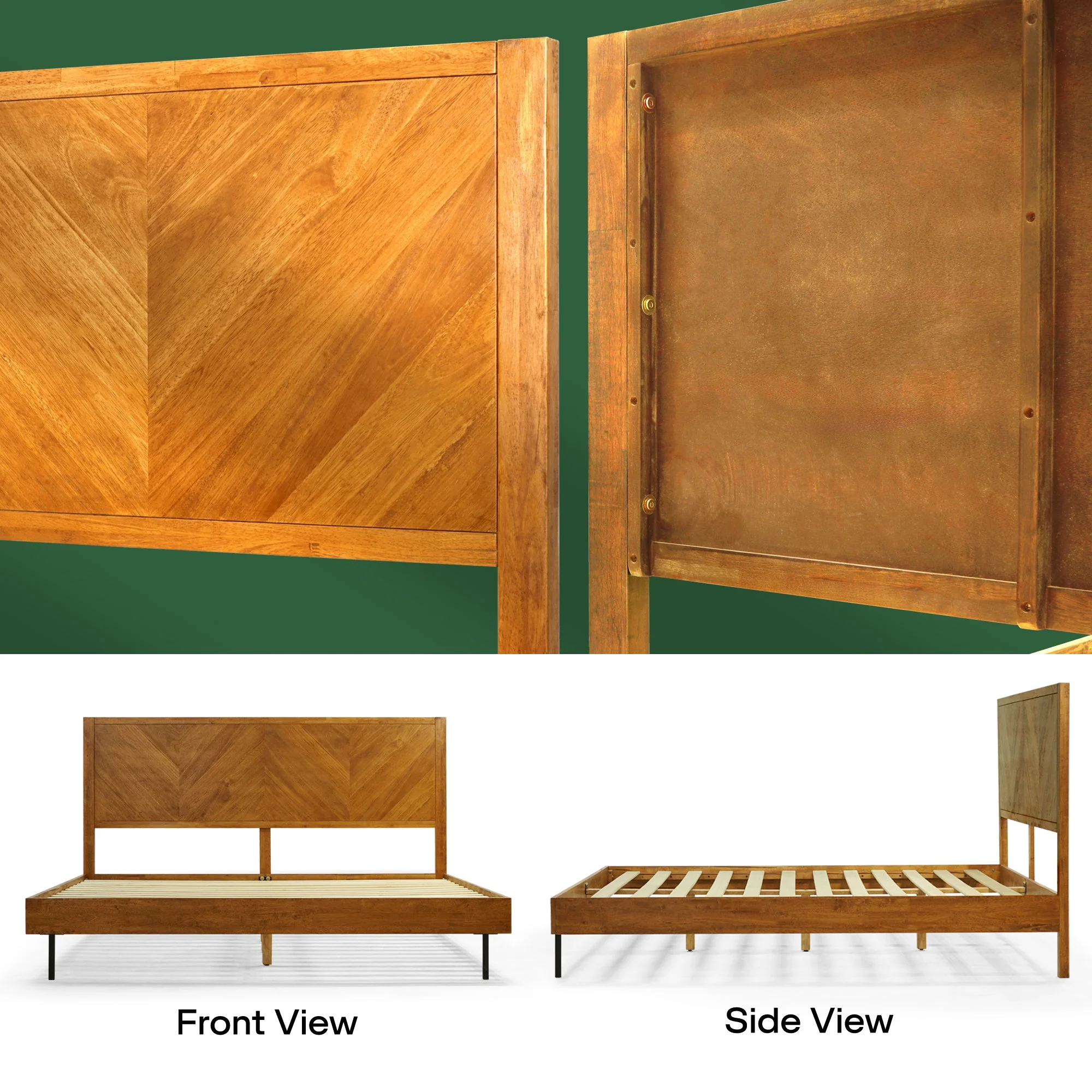 Acacia Solid Wood Bed Frame - Alander Deluxe Platform Bed - Image 3
