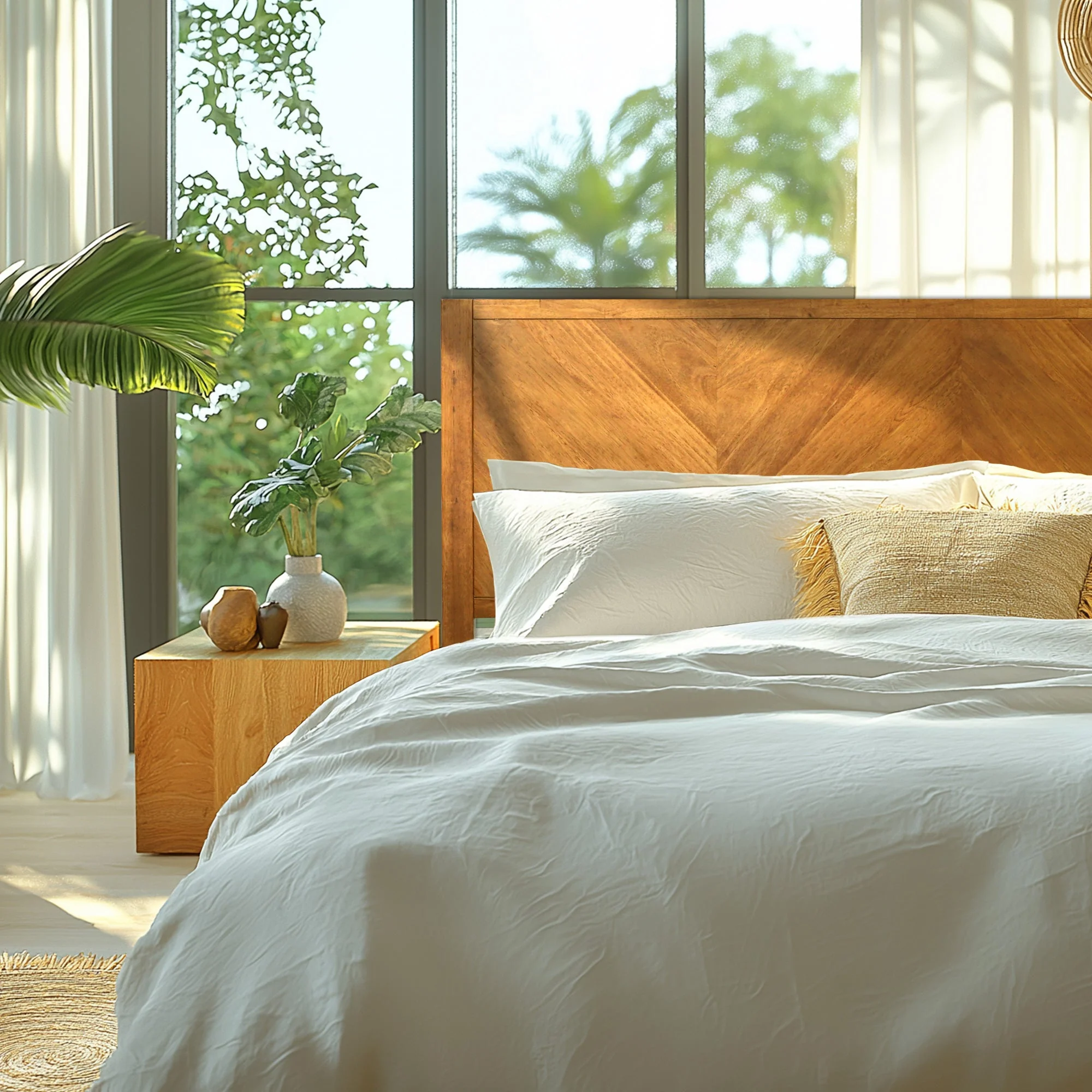 Acacia Solid Wood Bed Frame - Alander Deluxe Platform Bed - Image 5