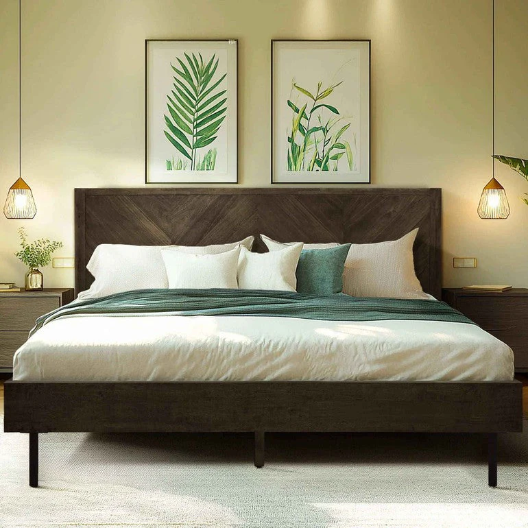 Acacia Solid Wood Bed Frame - Alander Deluxe Platform Bed - Image 9