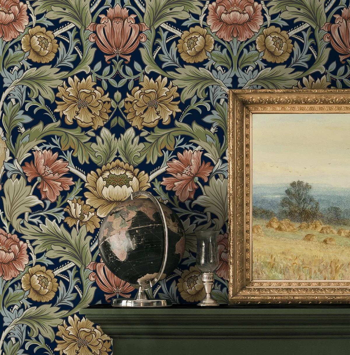 Acanthus Floral Cameo Peel and Stick Removable Wallpaper - Image 13