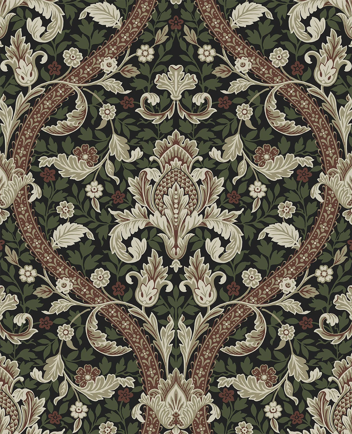 Acanthus Ogee Premium Peel and Stick Removable Wallpaper - Image 8