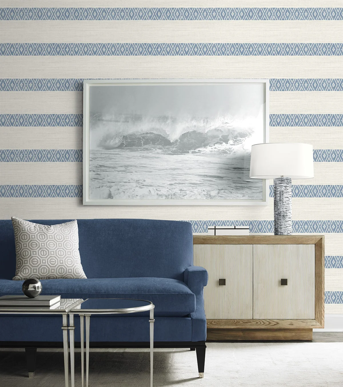 Alani Geo Stripe Embossed Vinyl Unpasted Wallpaper - Image 5