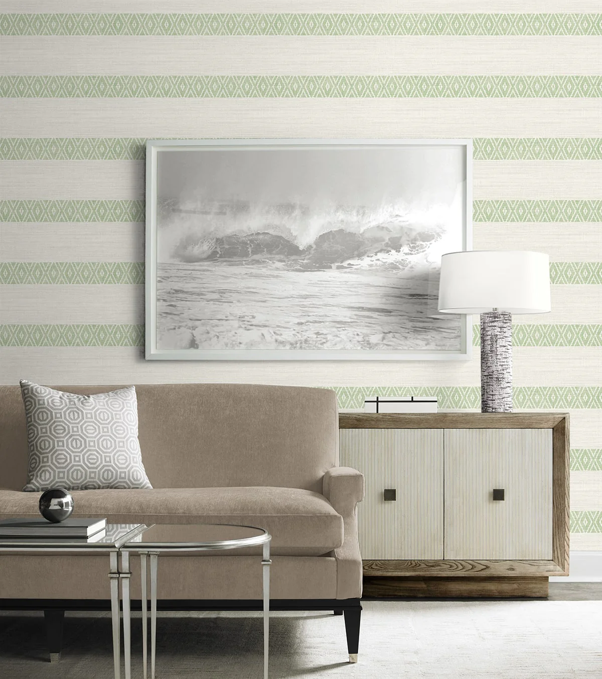 Alani Geo Stripe Embossed Vinyl Unpasted Wallpaper - Image 9
