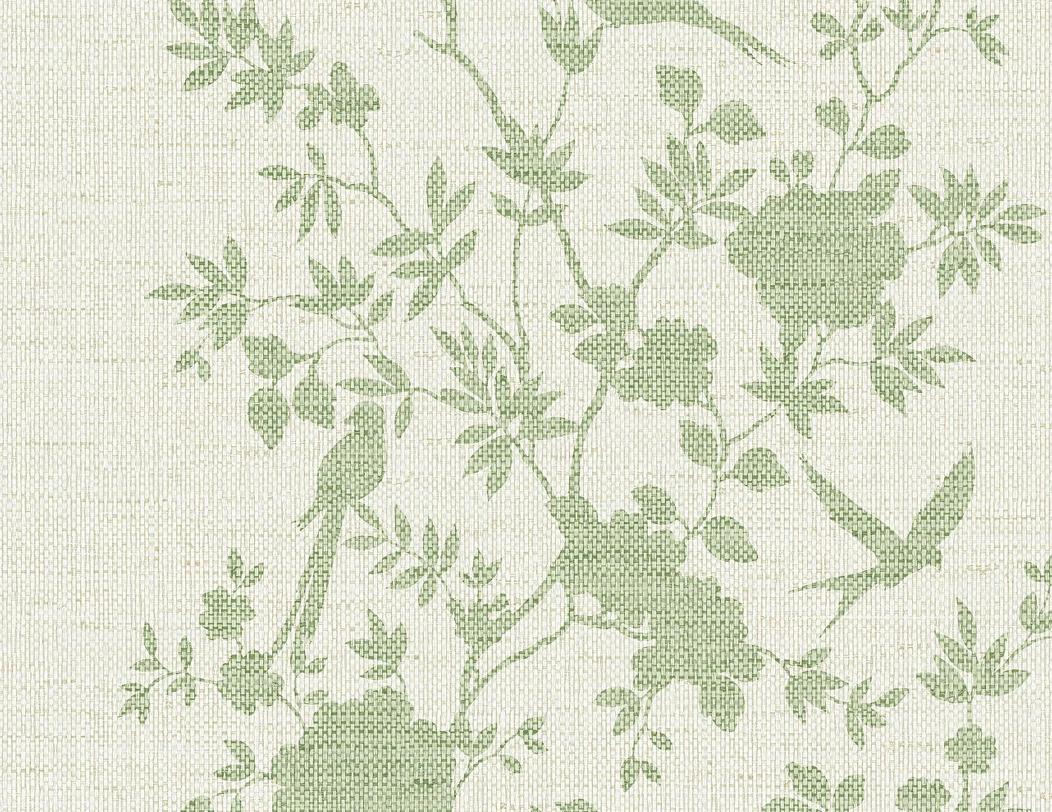 Aloha Bird Trail Chinoiserie Embossed Vinyl Unpasted Wallpaper - Image 8