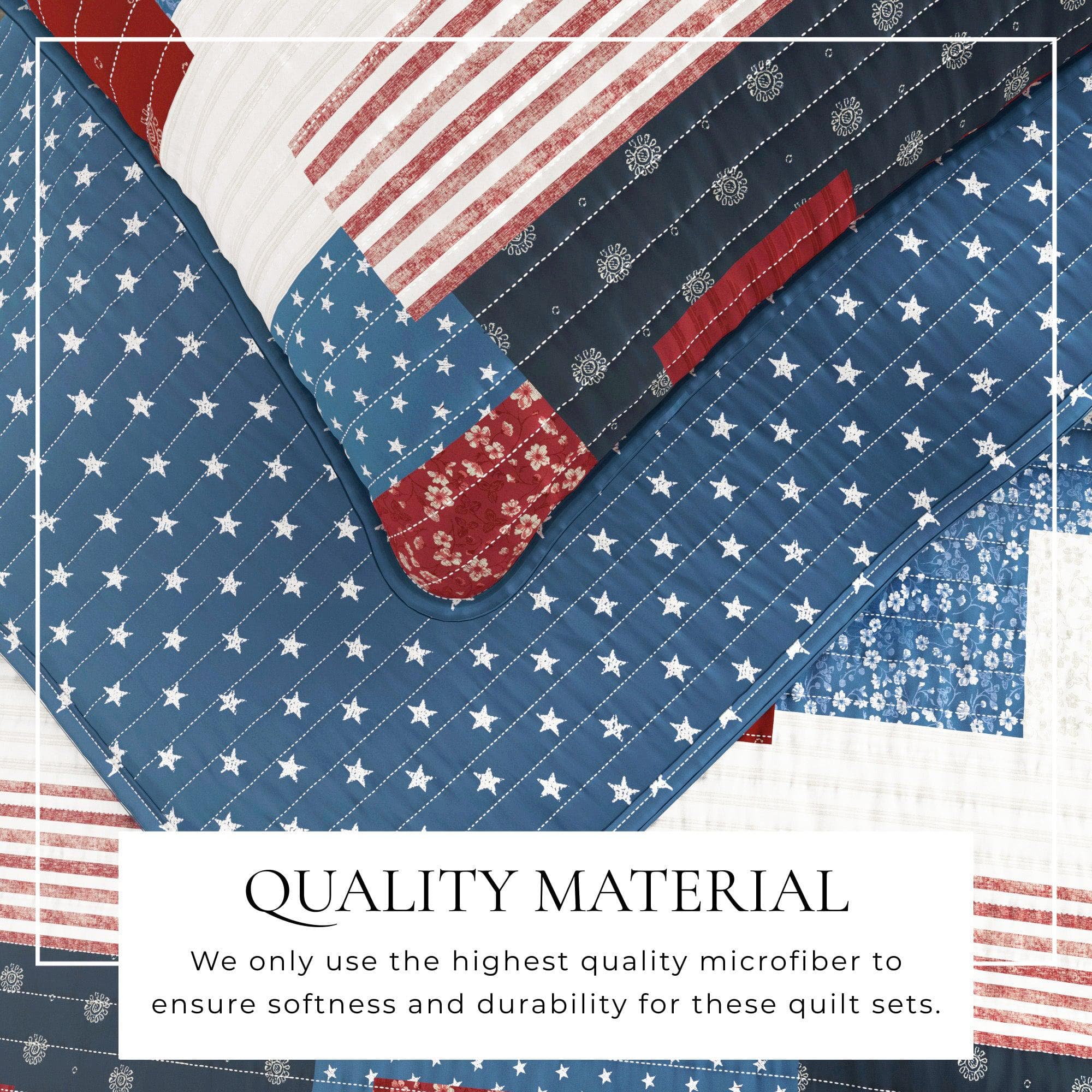 Americana Patchwork Quilt Set - Lowel Collection - Image 2