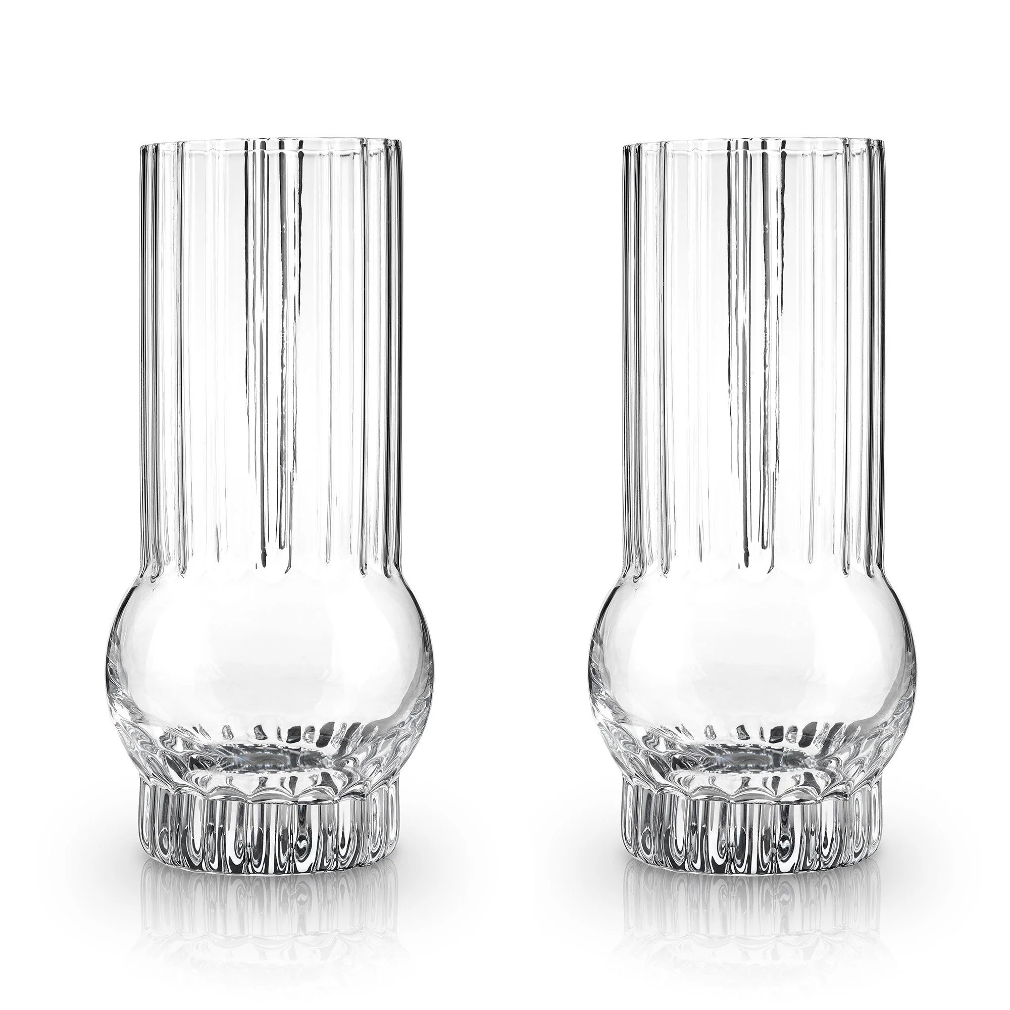 Art Deco Crystal Highball Glasses Set of 2 - Image 4