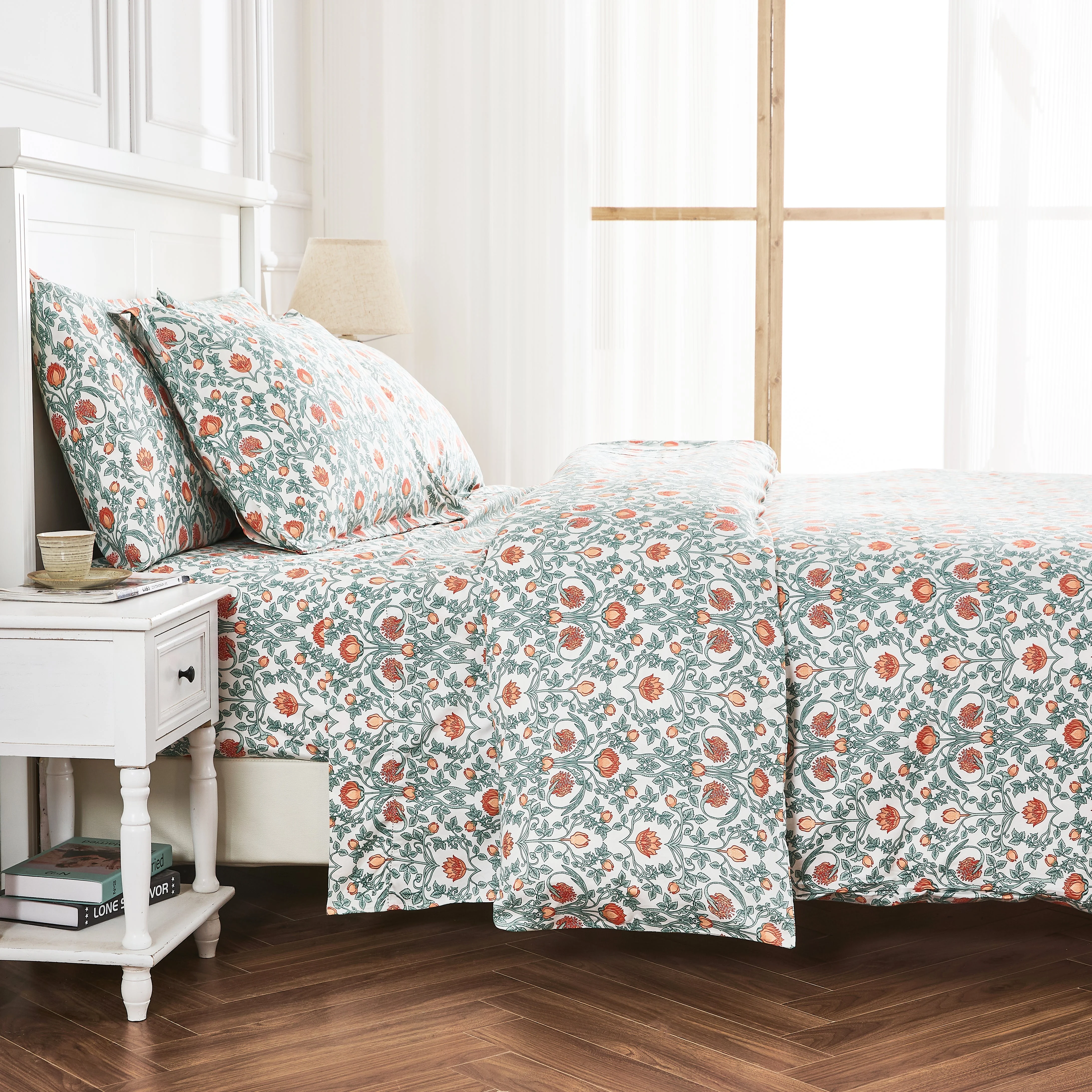 Arts & Crafts Floral Printed Duvet Set - Image 18