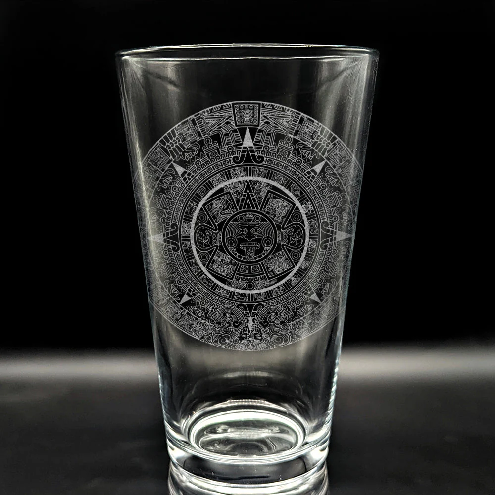 AZTEC CALENDAR Pint Glass by Lumengrave - Image 4