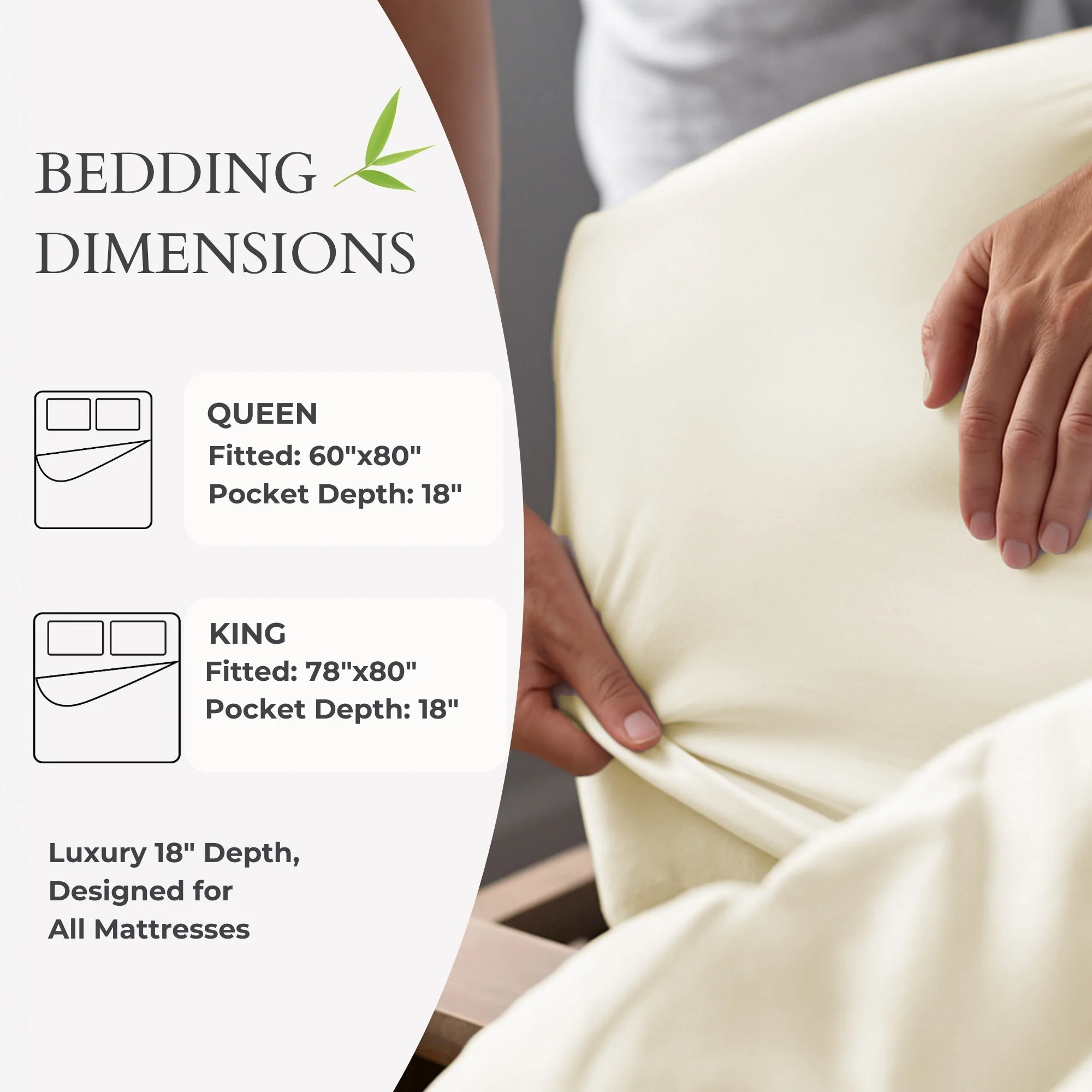 Bamboo Fitted Sheet - Ivory - Image 5