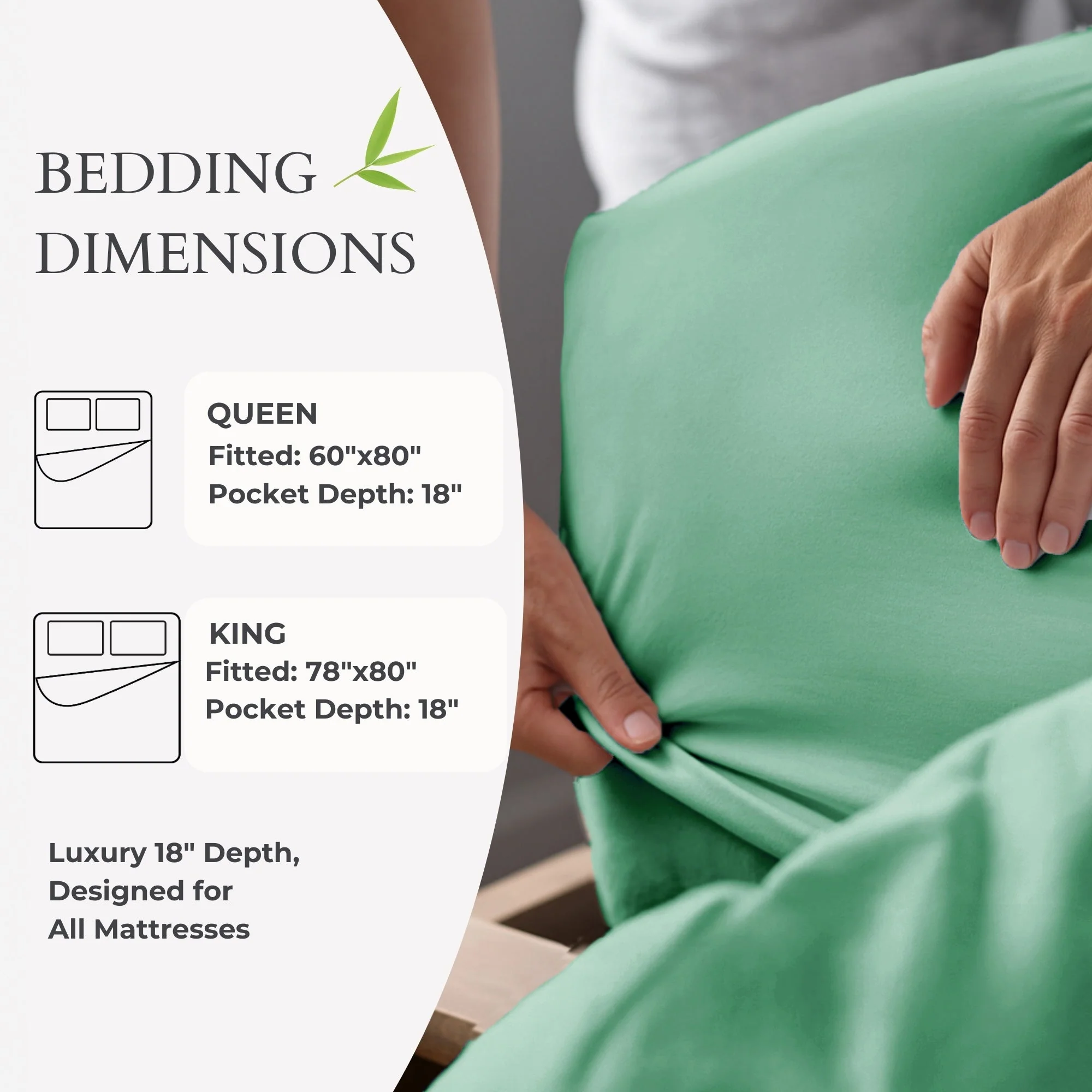 Bamboo Fitted Sheet - Seaglass - Image 5