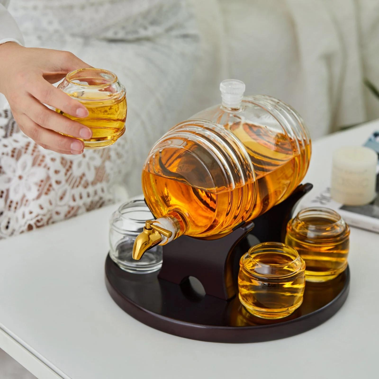 Barrel Whiskey Decanter Set - Image 3