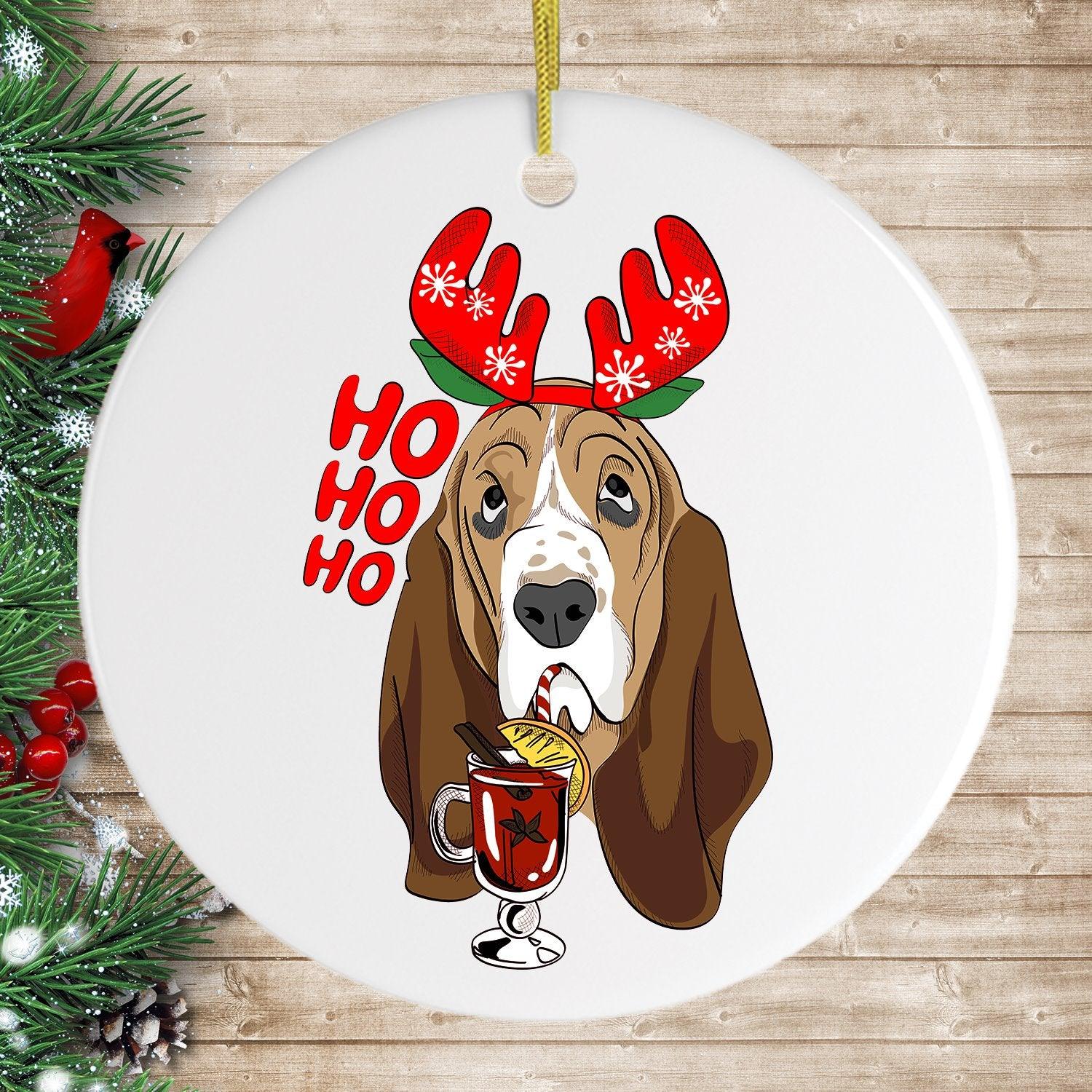 Basset Hound with Mulled Wine Christmas Ornament by OrnamentallyYou - Image 4