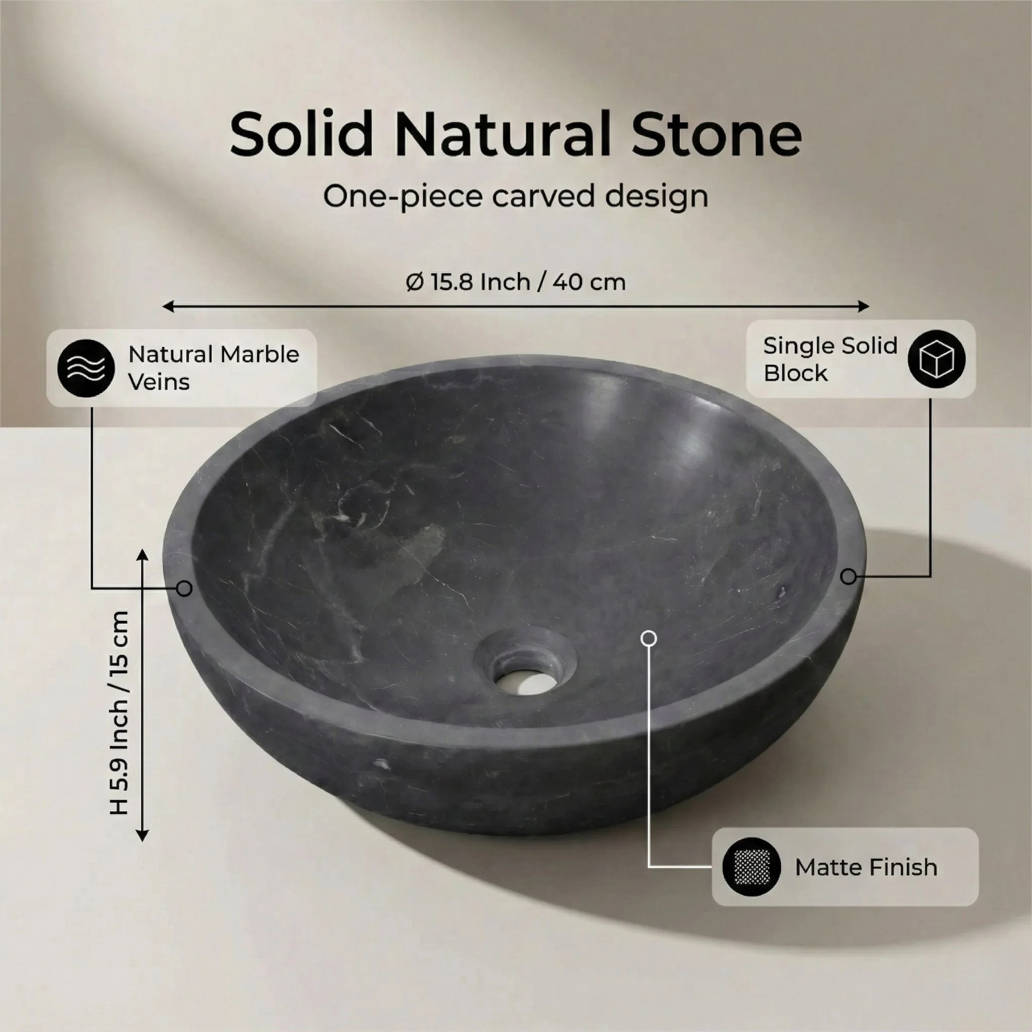 Bathroom Vessel Sink, Circular Design by Couch - Image 11