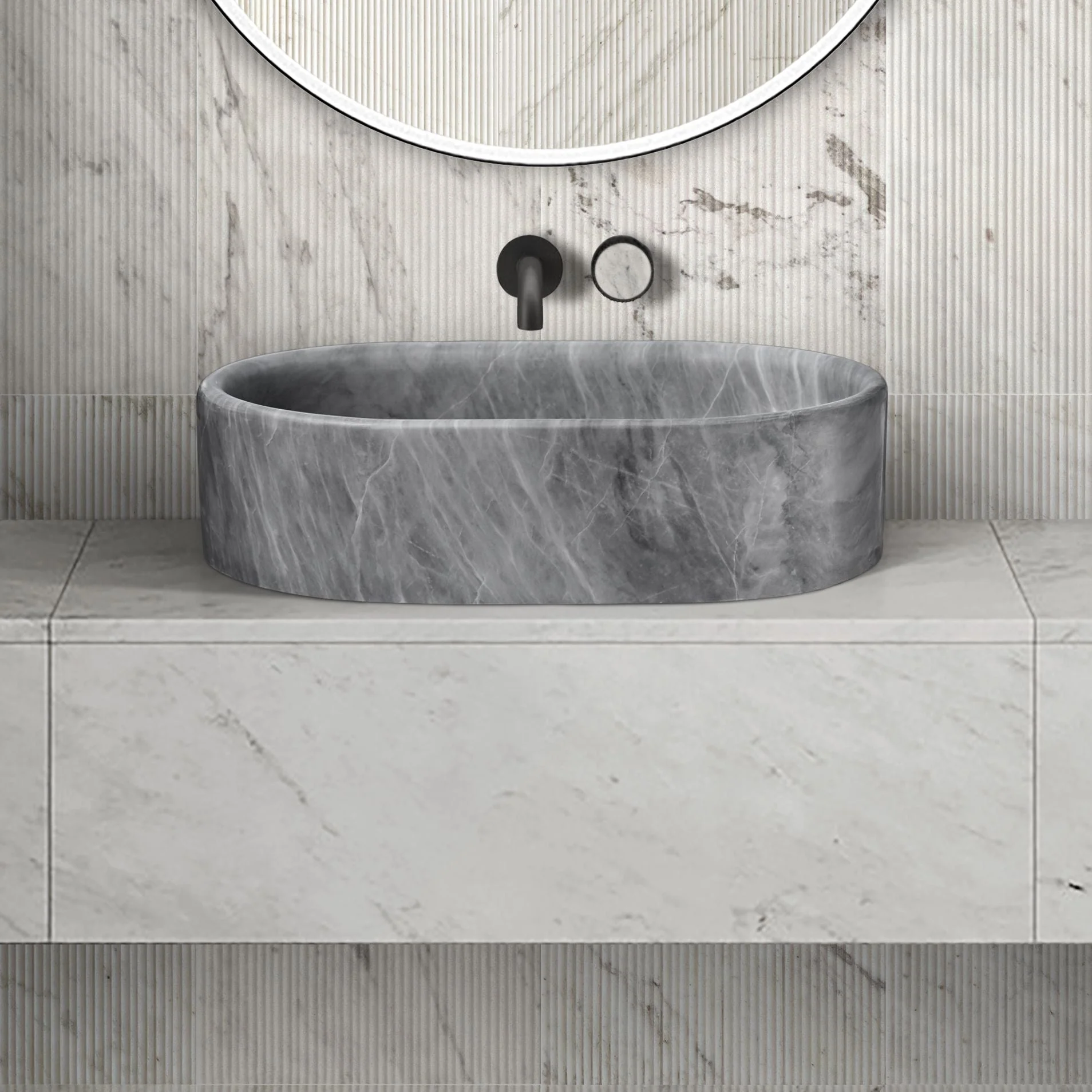Bathroom Vessel Sink, Semi Polished Surface by Couch - Image 14