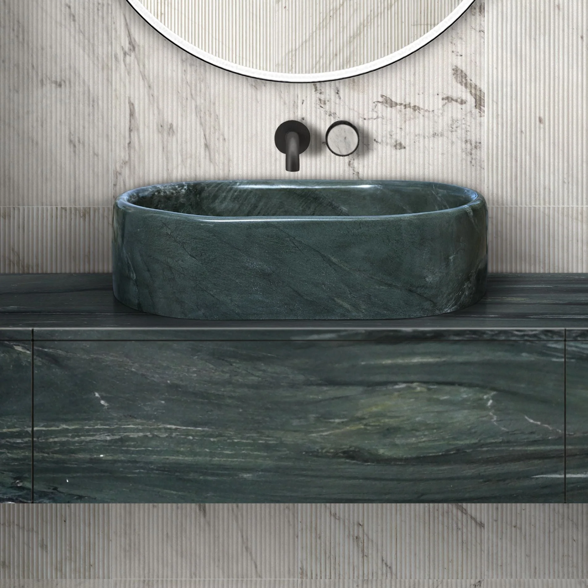 Bathroom Vessel Sink, Semi Polished Surface by Couch - Image 15