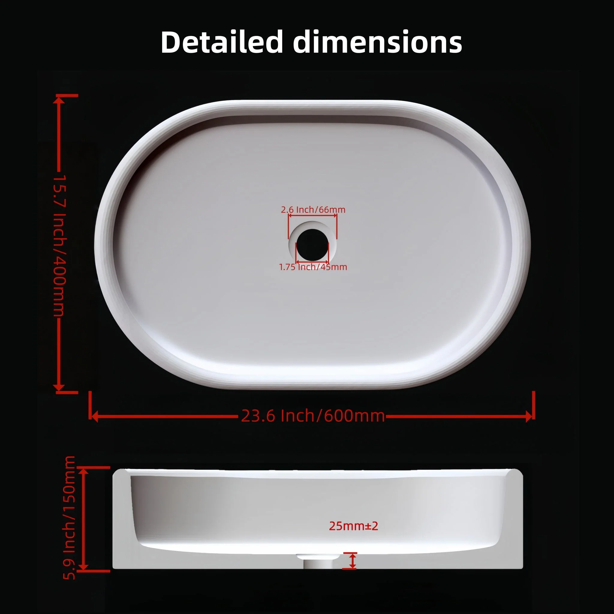 Bathroom Vessel Sink, Semi Polished Surface by Couch - Image 7