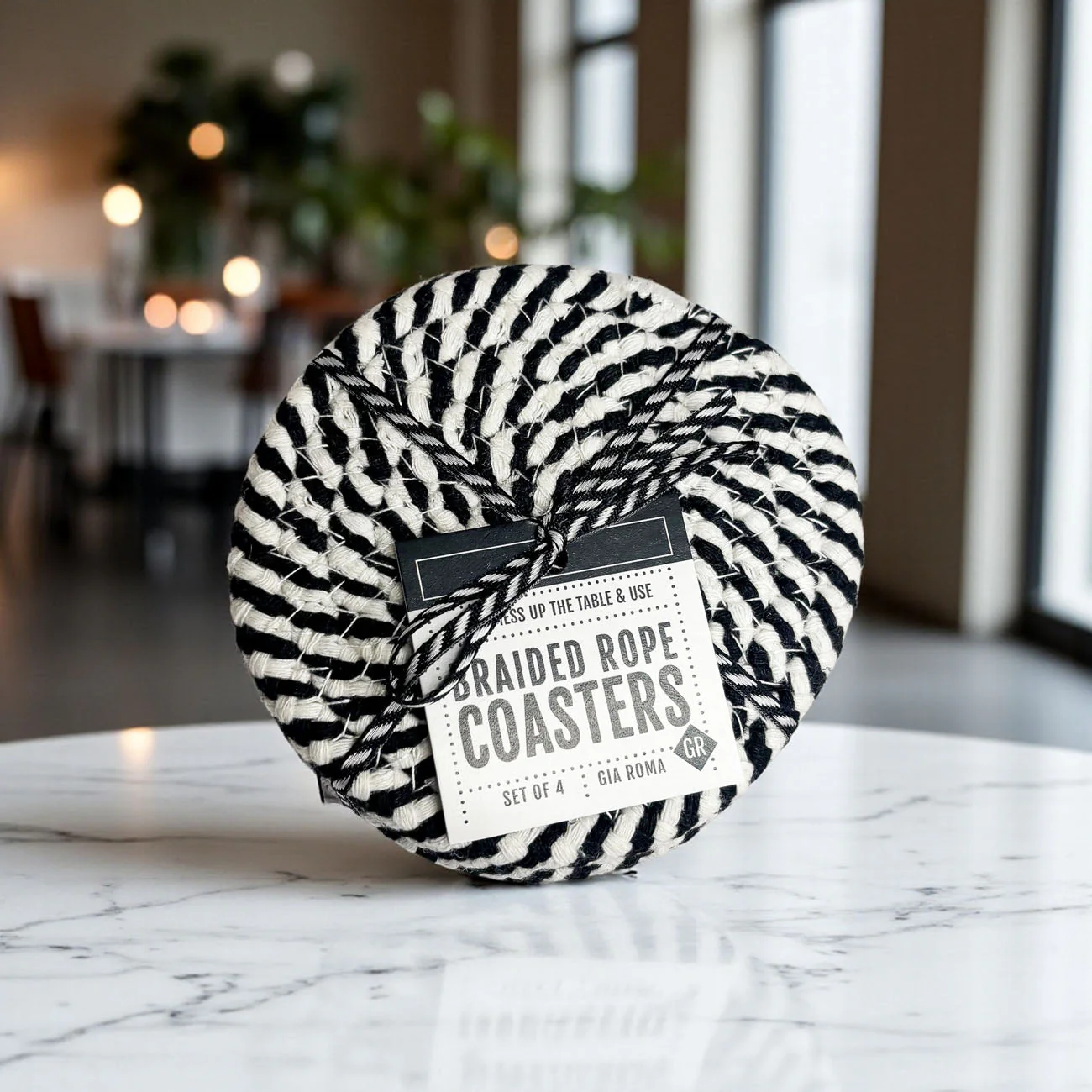 Black Braided Coaster 4pk - Image 7