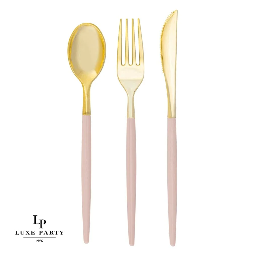 Blush • Gold Plastic Cutlery Set | 32 Pieces - Image 2