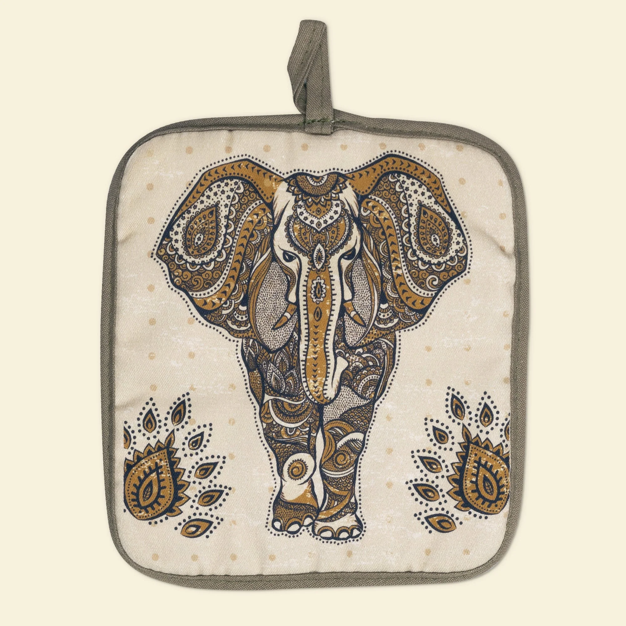 Boho Elephant Oven Mitts And Potholder Set - Image 4