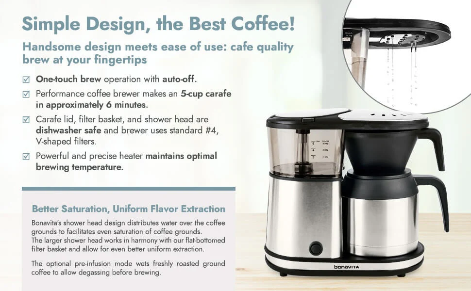Bonavita 5-Cup Coffee Maker, Thermal Coffee Brewer - Image 6