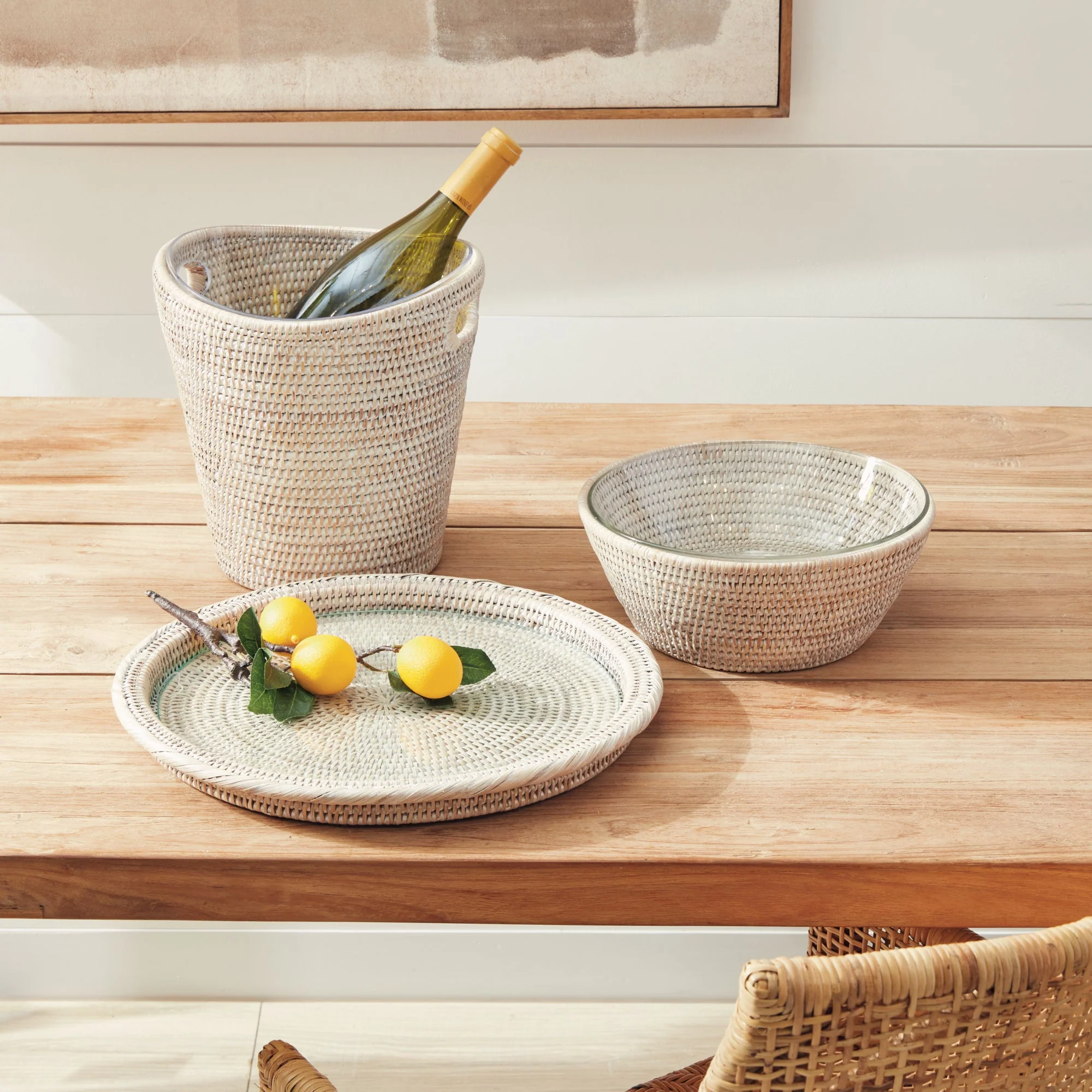BURMA RATTAN SERVING BOWL 10.75" - Image 5