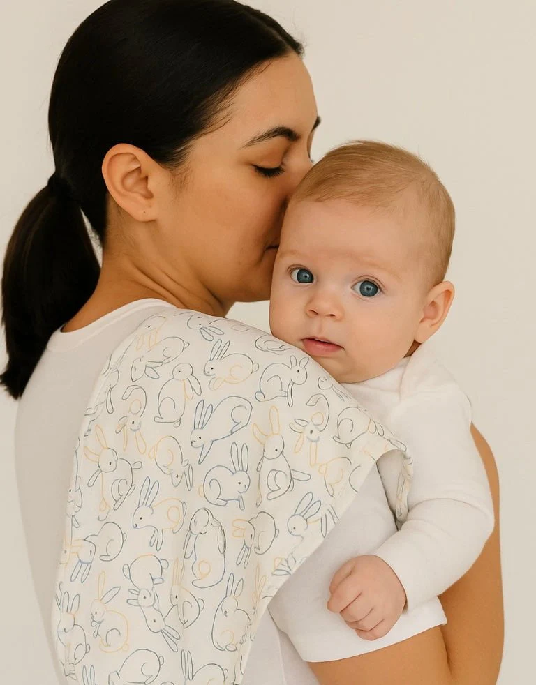 Finn + Emma burp cloth | bunnies - Image 7