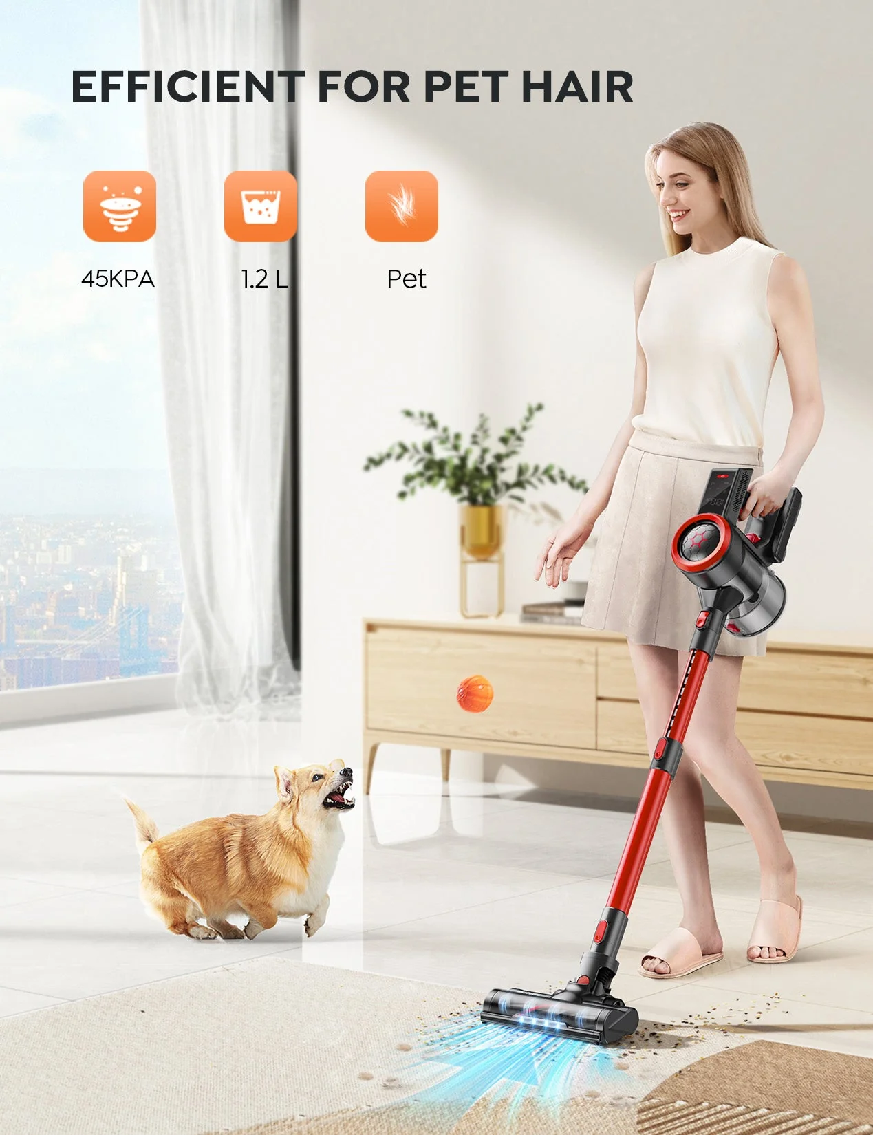 Buture JR700 Red Cordless Vacuum - Image 2