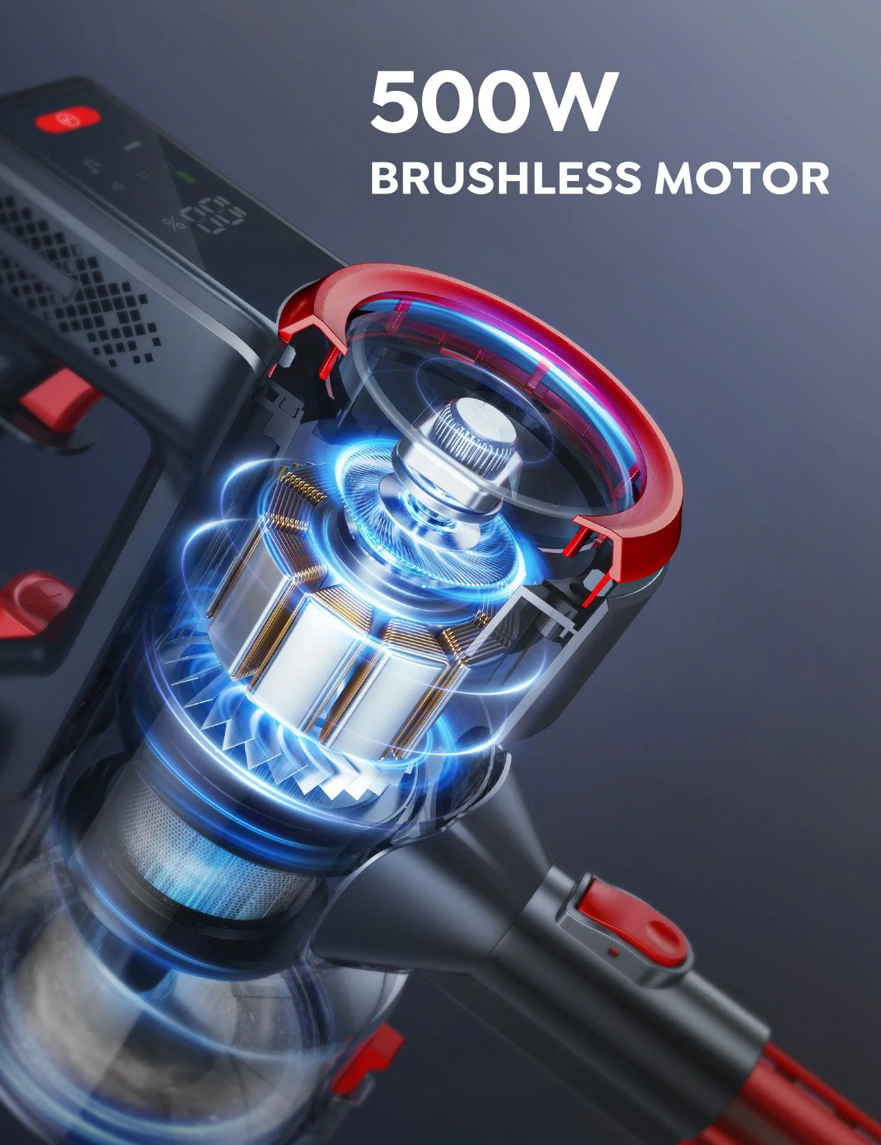 Buture JR700 Red Cordless Vacuum - Image 3