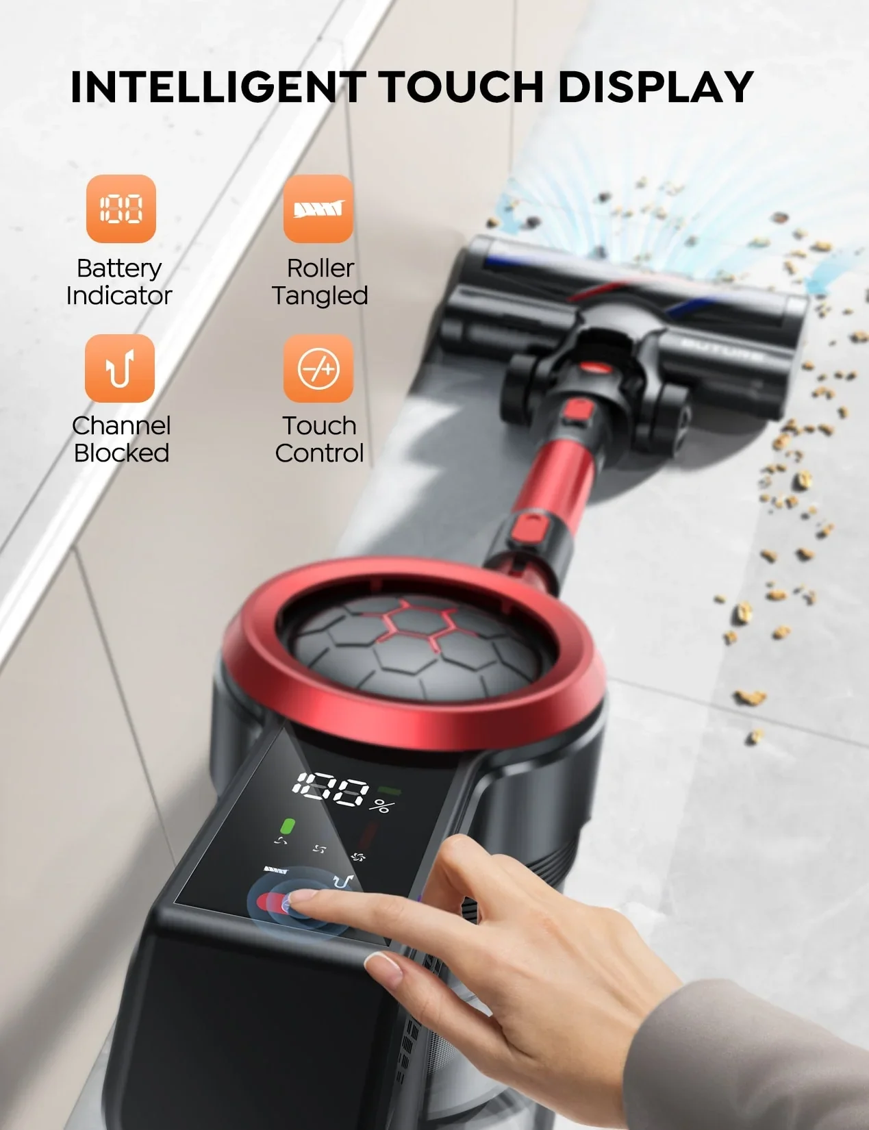 Buture JR700 Red Cordless Vacuum - Image 6