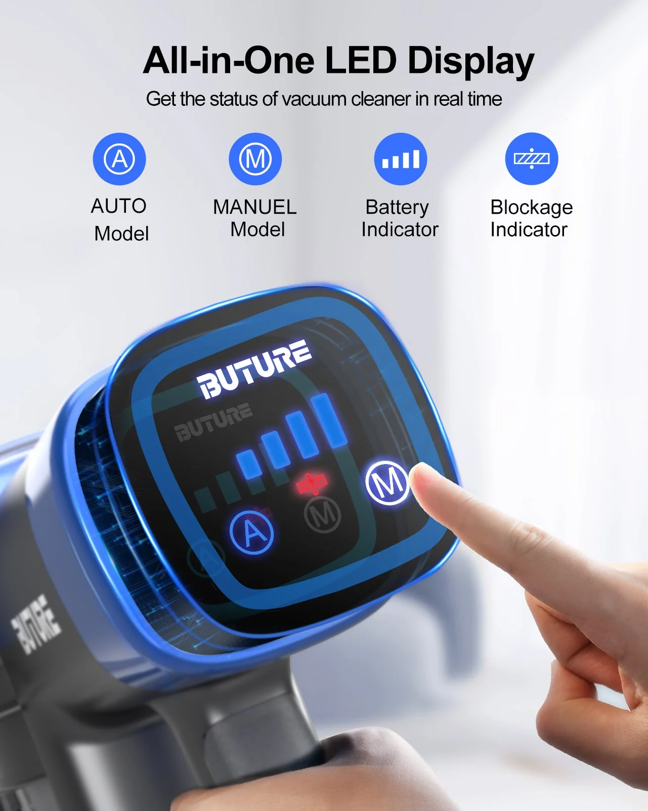 Buture VC50 Blue Cordless Vacuum - Image 3