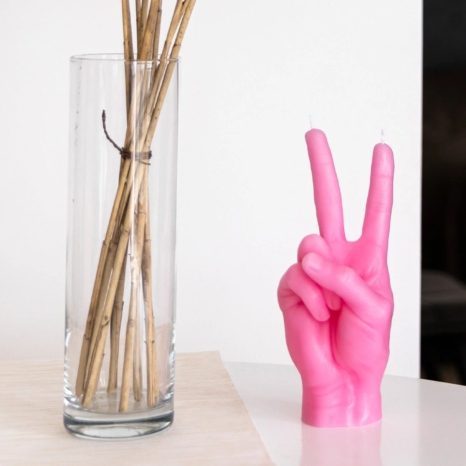 CandleHand "Peace" Candle - Pink - Image 3