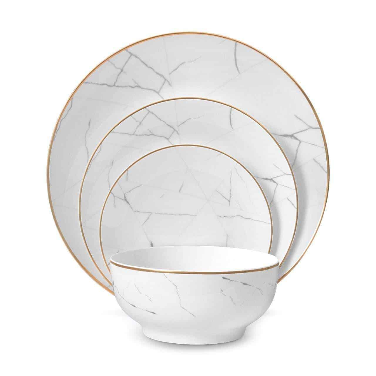 Carrara Marble Dinnerware Set - 16 Piece Set - Image 2