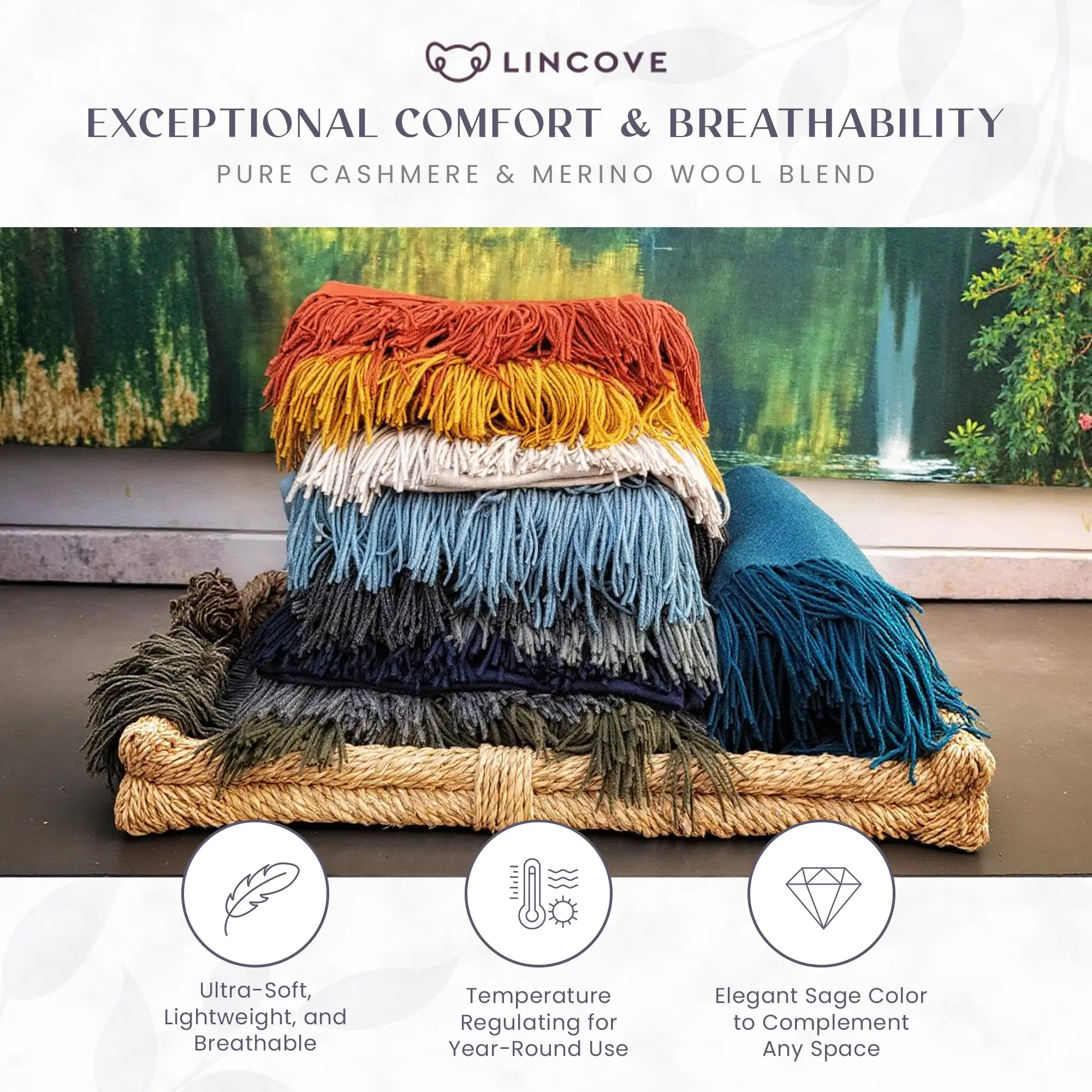 Cashmere Throw Blanket - 55"x74" - Image 6