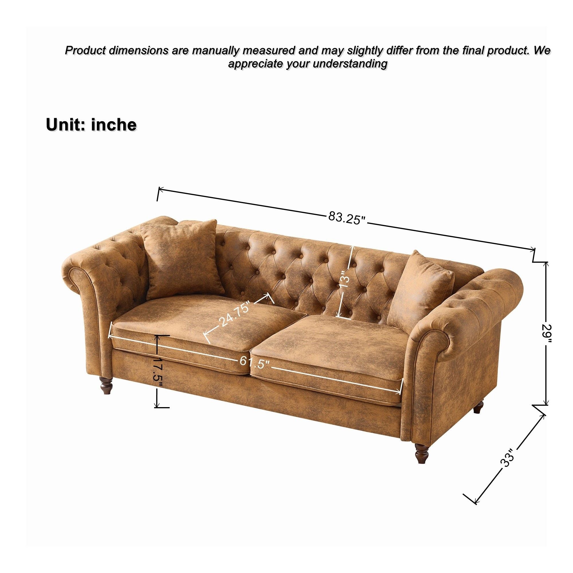 Chesterfield Sofa - Mid Century Modern 3 Seater Couch - Image 3