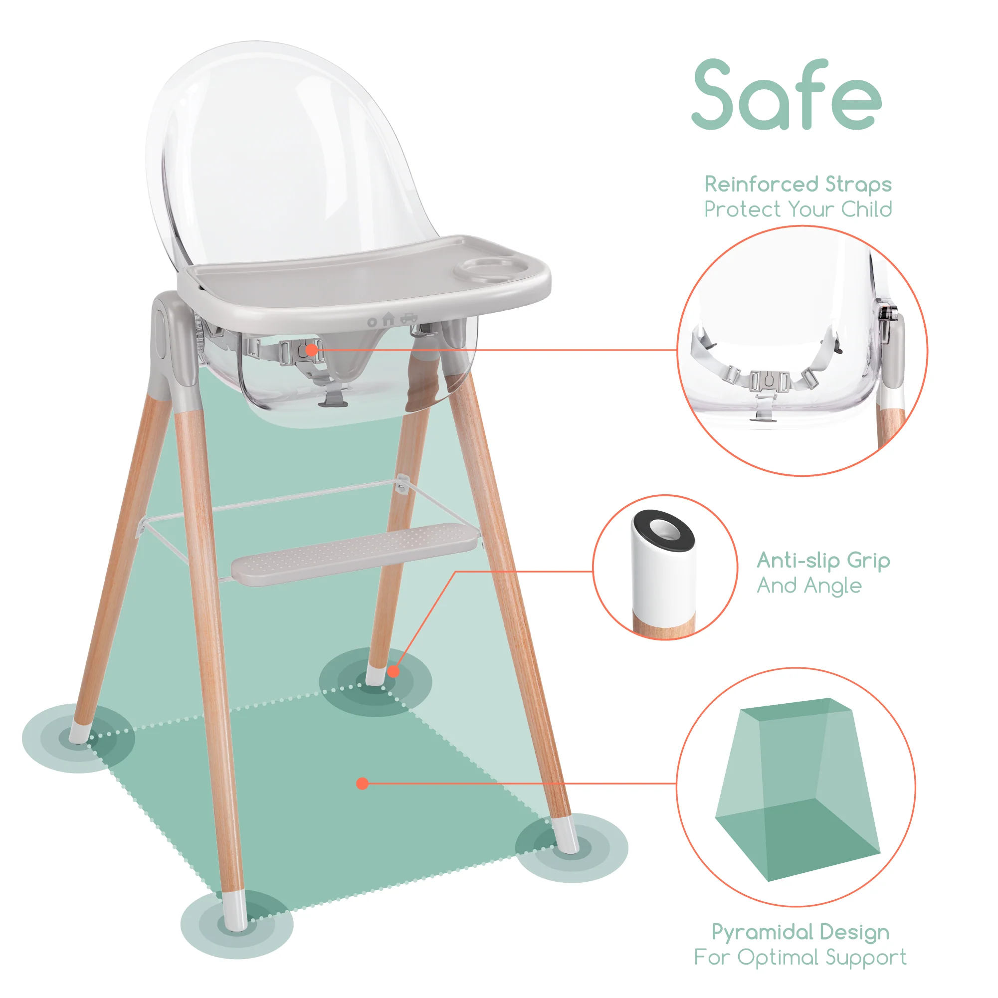Children of Design 6 in 1 Deluxe High Chair - Image 19