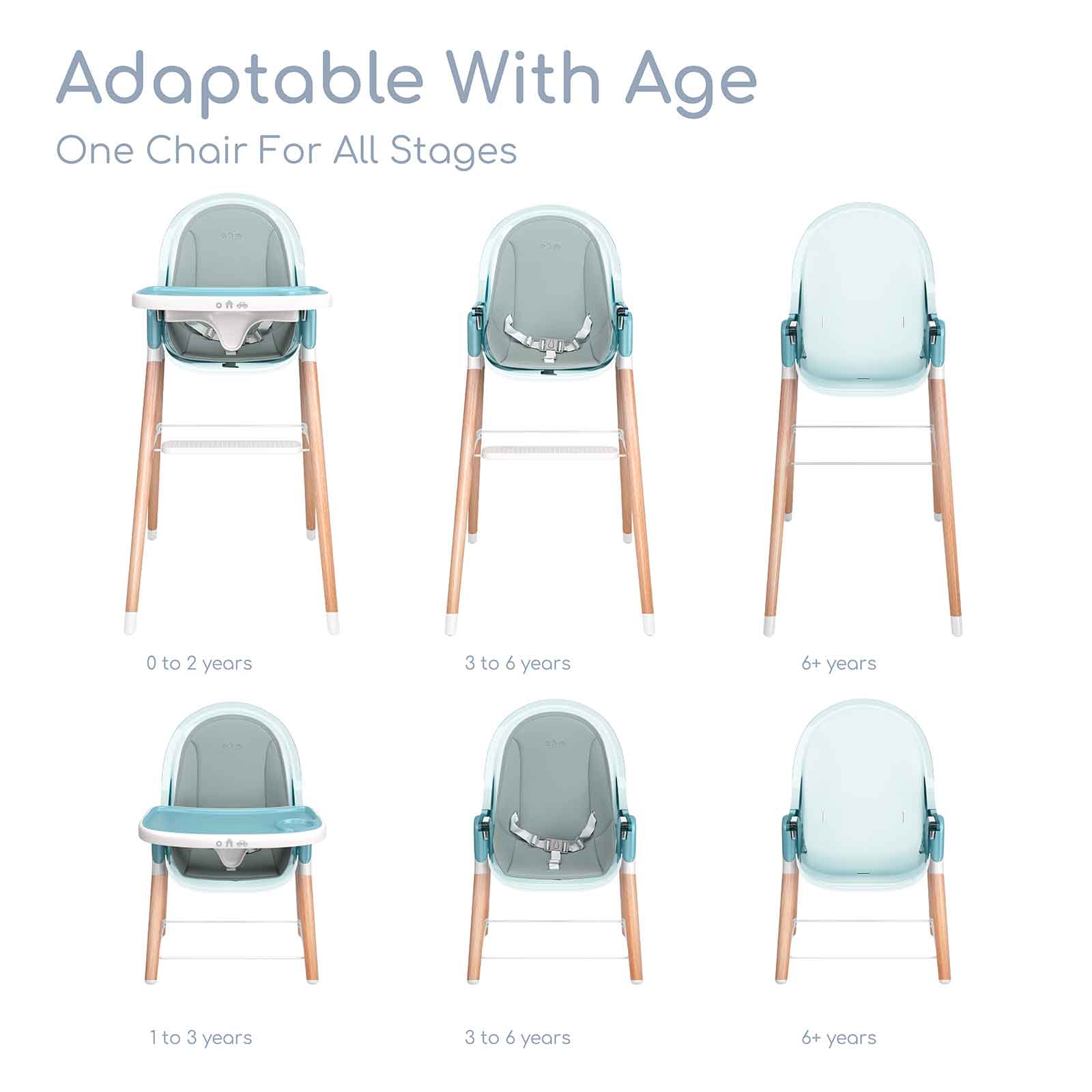 Children of Design 6 in 1 Deluxe High Chair with Cushion - Image 10