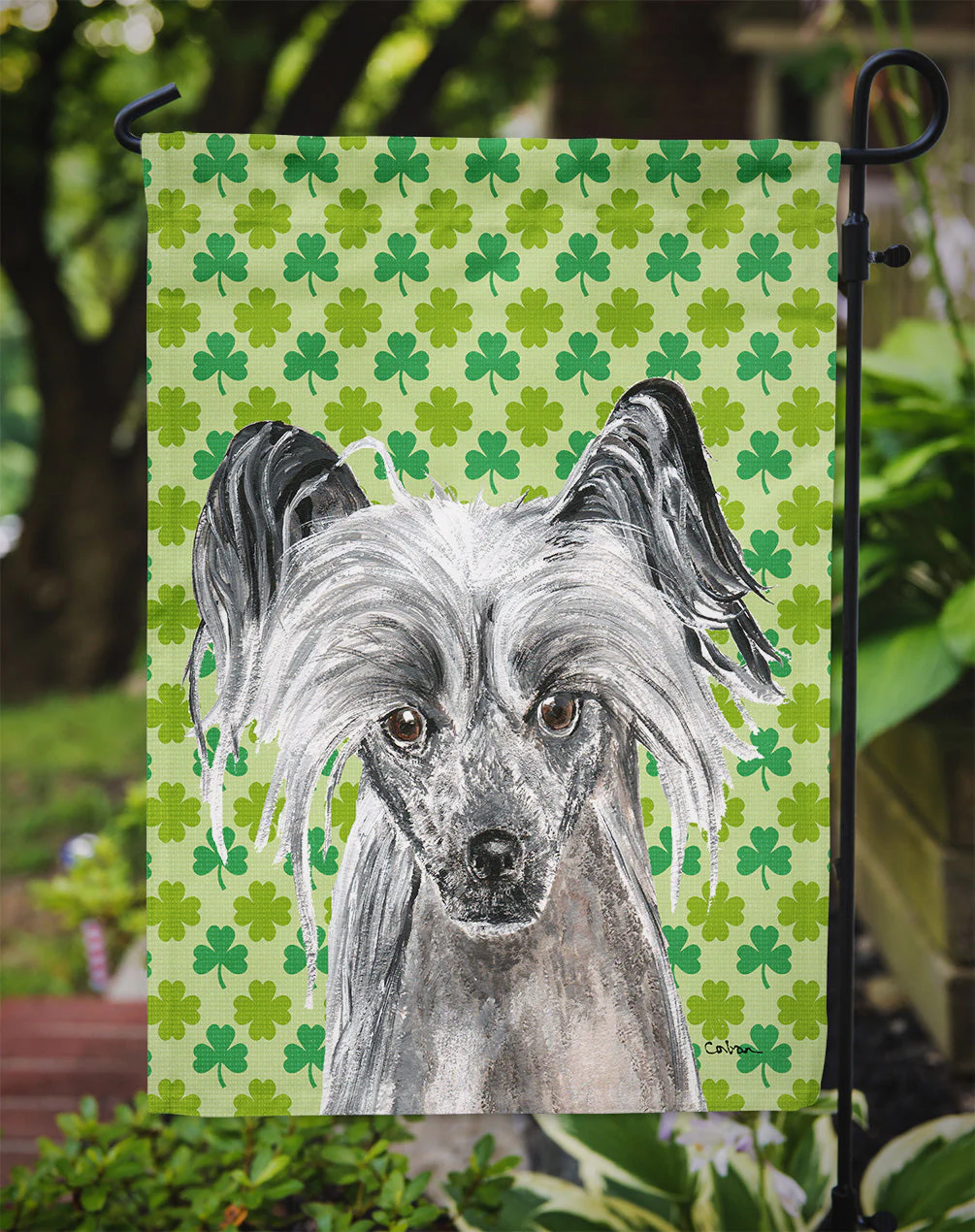 Chinese Crested St Patrick's Irish Garden Flag - Image 3