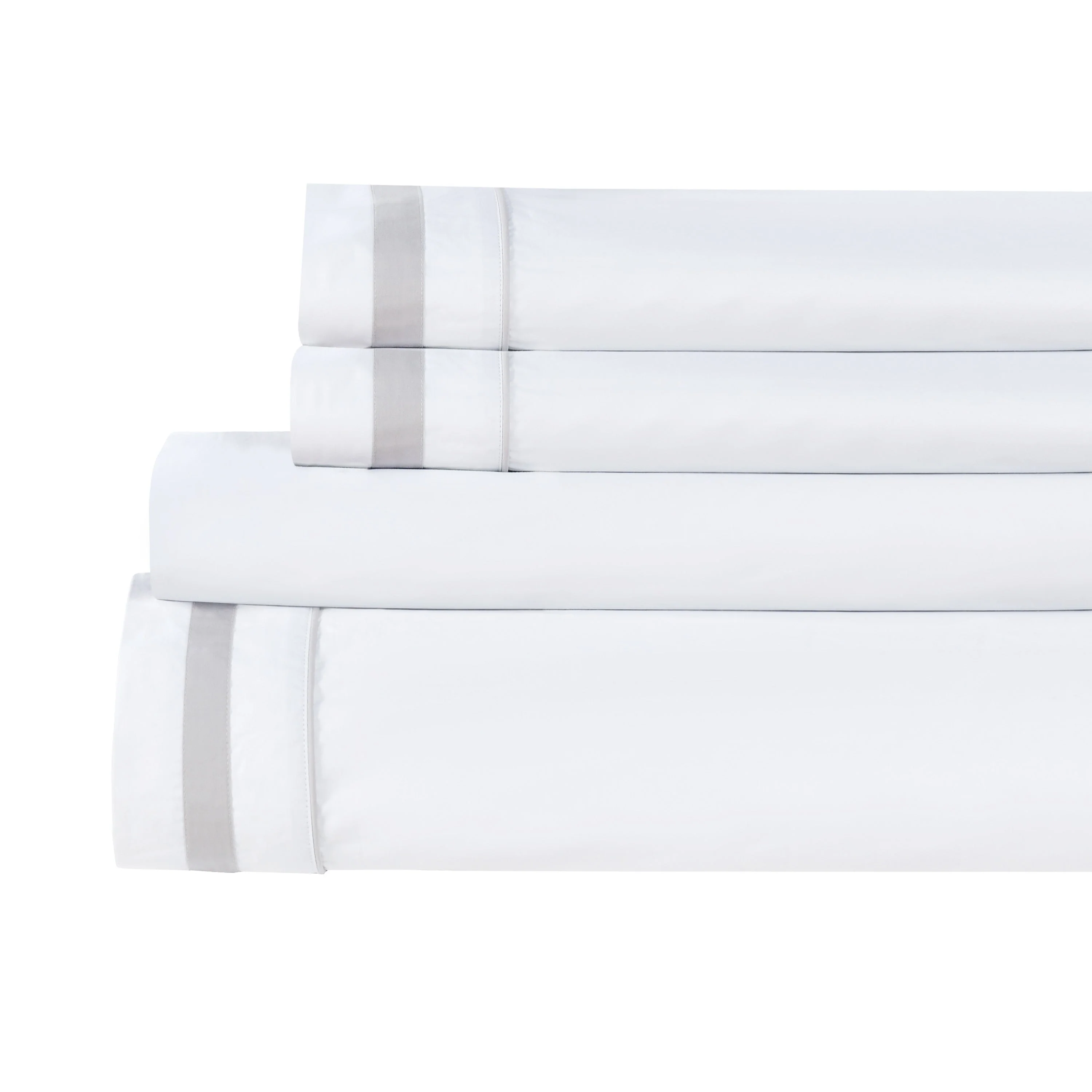 Classic Double Border Percale Cotton Sheet Set - Image 6