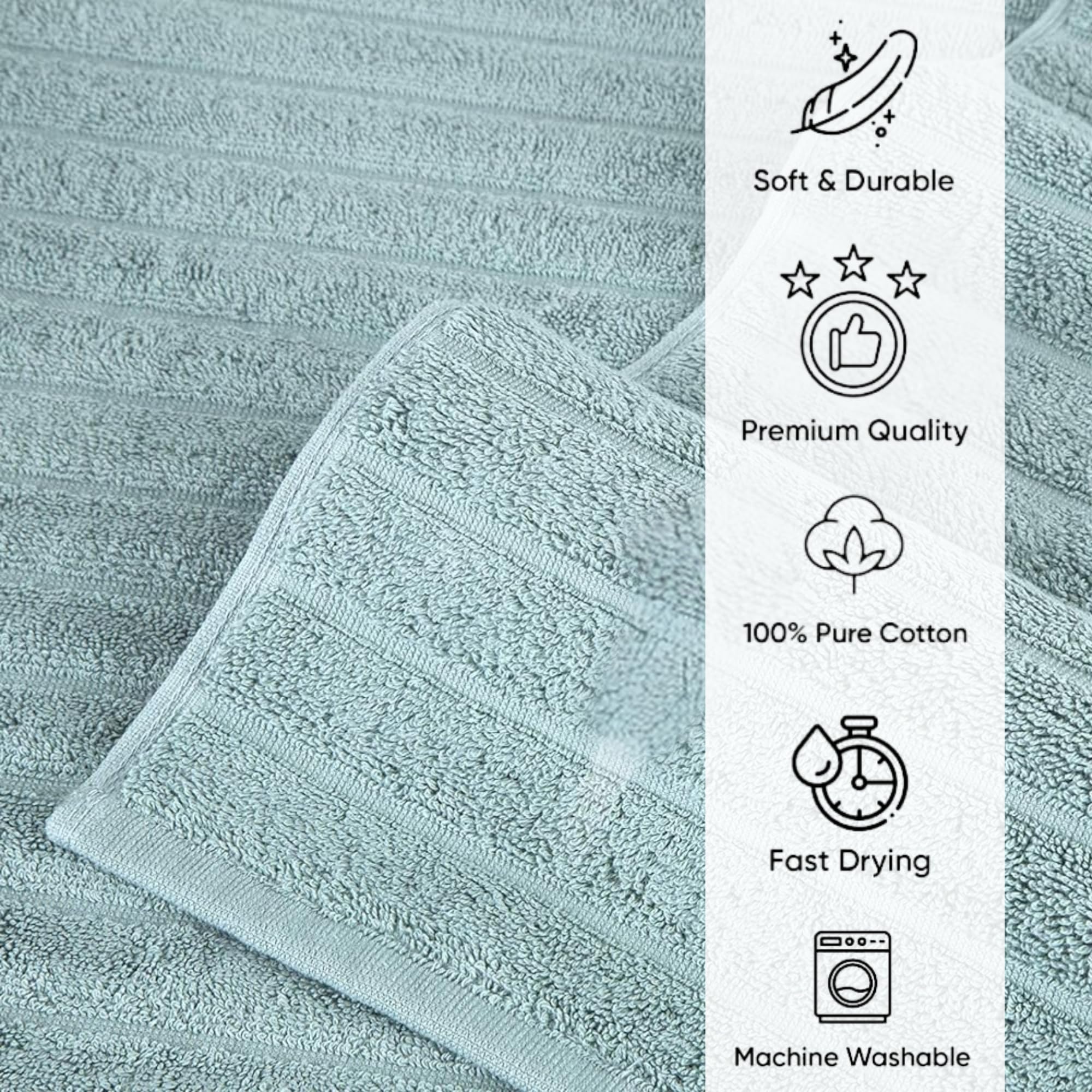 Washcloths Set of 6, Absorbent & Quick Dry I 13"x13" - Image 12